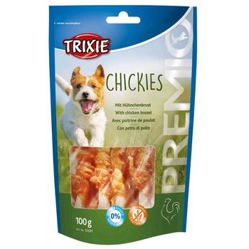 Recompensa Trixie Premio Chickies oase cu pui pentru caini 100 g 31591 Recompensa Trixie Premio Chickies oase cu pui pentru caini 100 g 31591