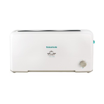 Prajitor paine Taurus Planet, 800W, 2 felii, termostat, 7 trepte, functie Stop, Alb/Inox Prajitor paine Taurus Planet, 800W, 2 felii, termostat, 7 trepte, functie Stop, Alb/Inox