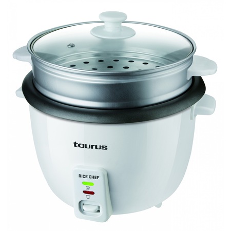 Aparat De Gatit Orez Taurus Rice Chef 700w Steamer 1 8l Accesorii Incluse Alb Argintiu Emag Ro