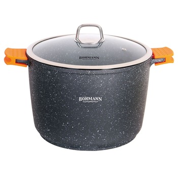 Oala Granit Bohmann 7.5 litri, 28 x 20 cm, exterior si interior granit, cu capac Oala Granit Bohmann 7.5 litri, 28 x 20 cm, exterior si interior granit, cu capac