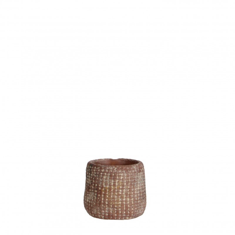 Ghiveci ceramic rotund Kyan terra, cu diametrul de 7 cm