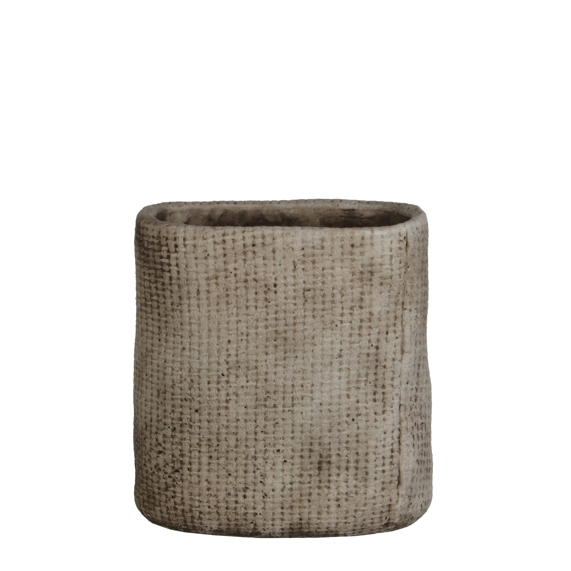 Ghiveci ceramic rotund Kyan de culoare bej cu diametrul de 19 cm