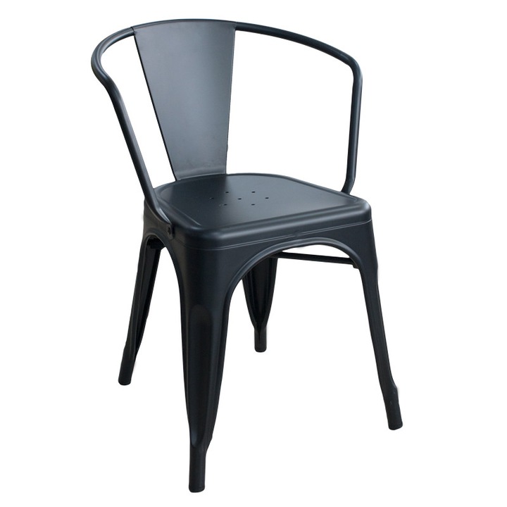 Scaun metalic ANTIQUE 48x51x74cm BLACK MATTE