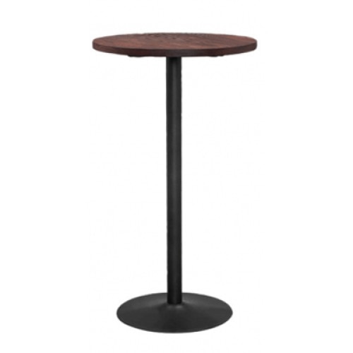 Masa rotunda pentru bar ANTIQUE 80x80x75cm BLACK MATTE lemn si metal