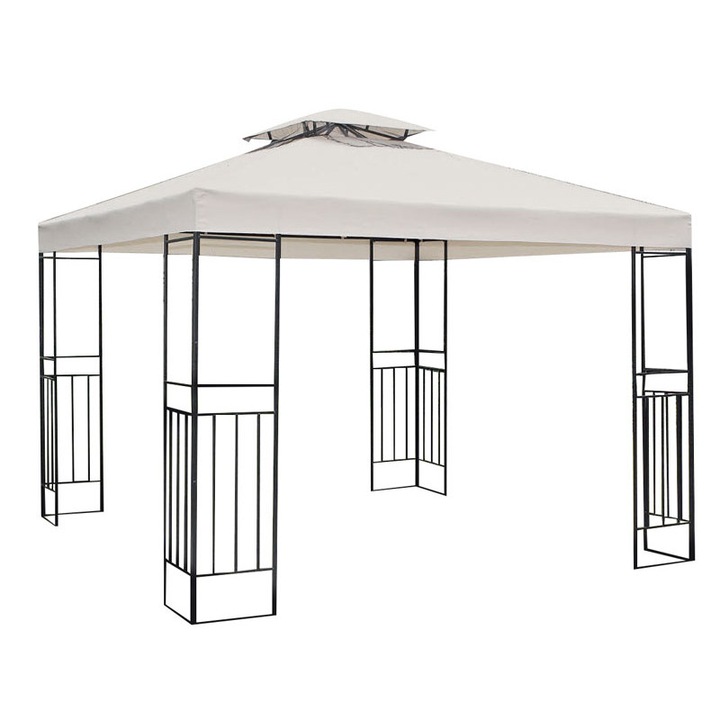 Pavilion,cort gradina RAKI 3x3m cadru metalic bej MN0166250