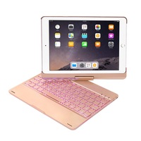 husa carcasa cu tastatura led bluetooth wireless pentru ipad air  ipad air 2  ipad pro 97  ipad 97 2017  2018 din aliaj aluminiu auriu imagen 57_0_
0