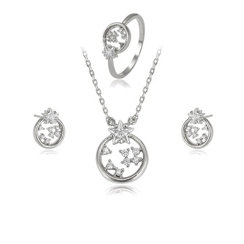 Set Love me forever placat cu aur alb de 18k si cristale® Set Love me forever placat cu aur alb de 18k si cristale®