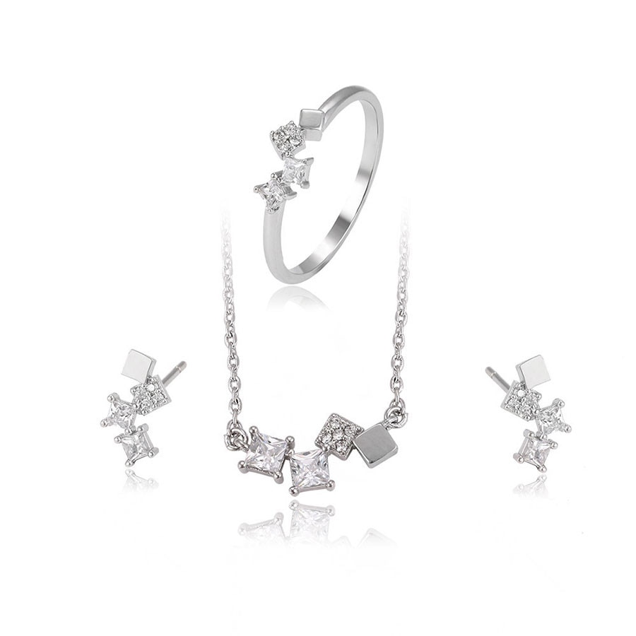 Set Purity placat cu aur alb de 18k si cristale®