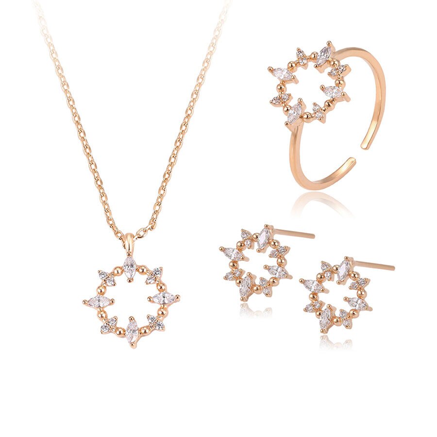 Set Gold Selene placat cu aur de 18K si cristale