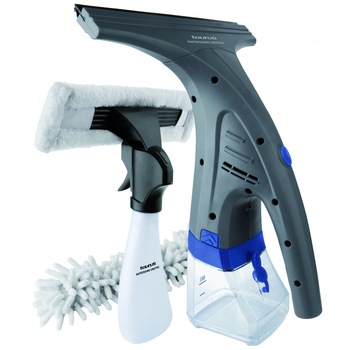 Aspirator de geamuri Taurus Rapidissimo Cristal, 3.6V, 230V, 20 min, 40-60mp, Li-Ion, 300 ml, accesorii: pulverizator si lavete, incarcator, Alb/Negru Aspirator de geamuri Taurus Rapidissimo Cristal, 3.6V, 230V, 20 min, 40-60mp, Li-Ion, 300 ml, accesorii: pulverizator si lavete, incarcator, Alb/Negru