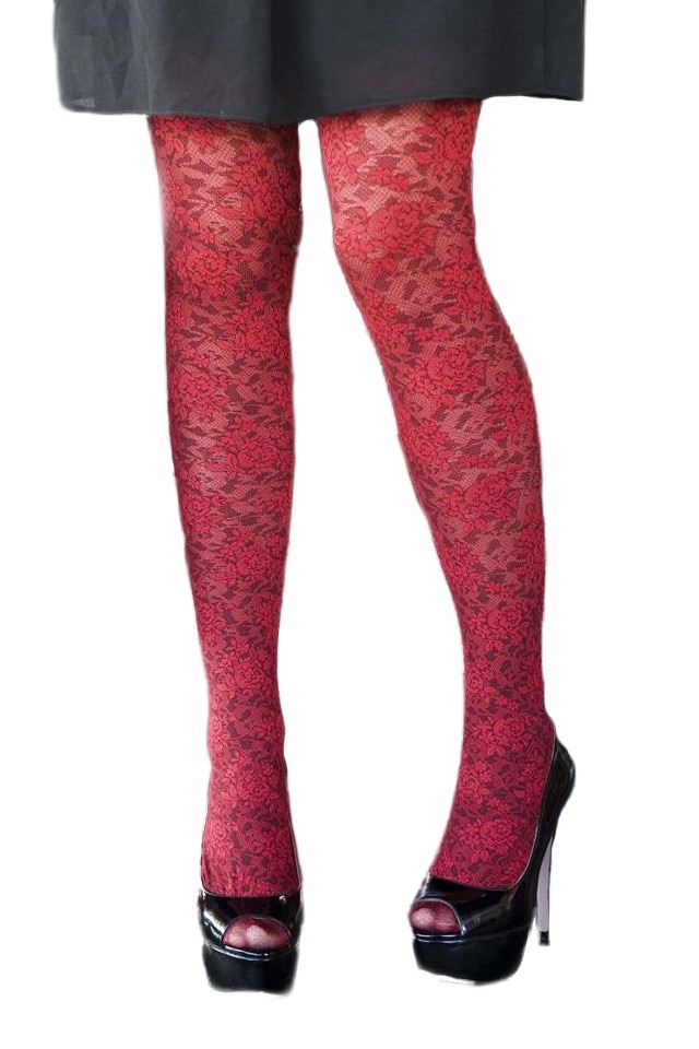 Dresuri de dama Bonnie Doon Layered Lace Tights, M, Strawberry