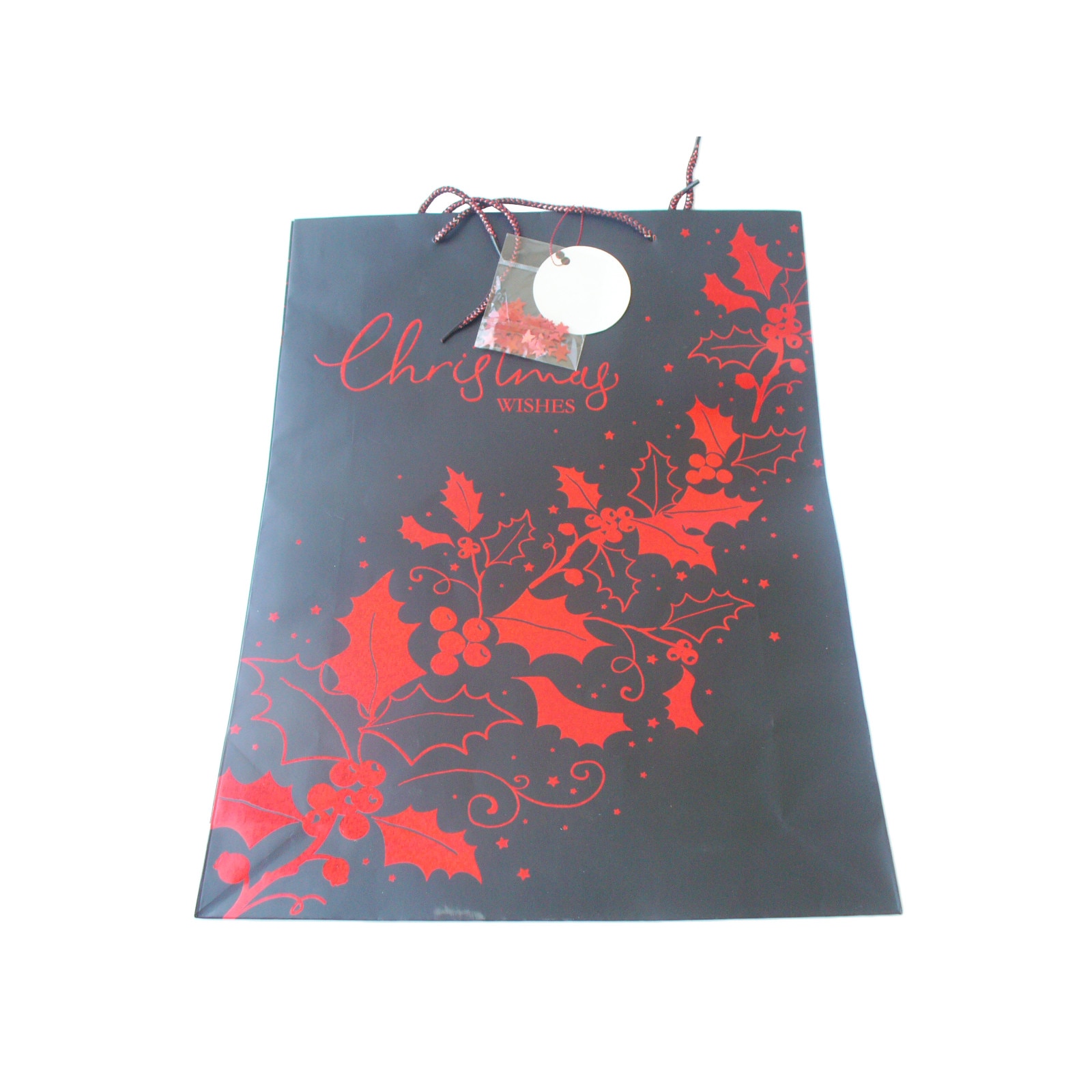 Punga de iarna / Craciun - negru cu rosu XL