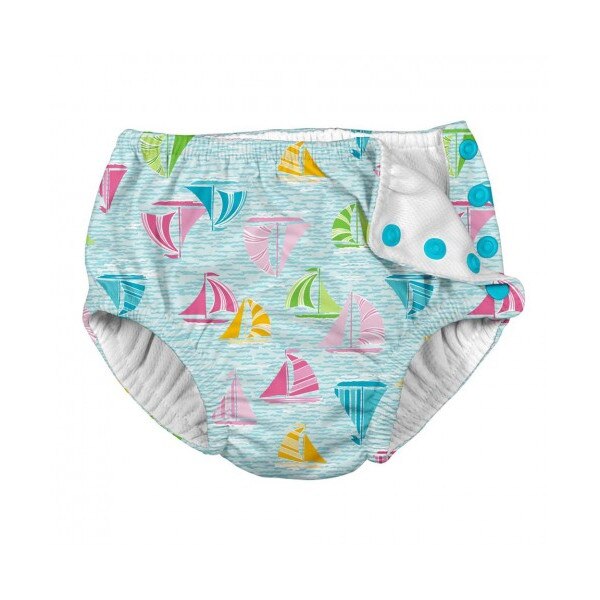 Scutec pentru inot si antrenament la olita Ultimate iPlay - Light Aqua Sailboat Sea, Multicolor, 98 CM