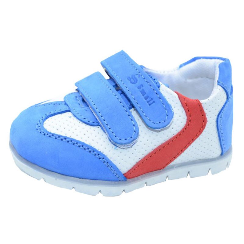 Pantofi ortopedici din piele, pentru baieti, SMALL FOOT, benzi velcro, Albastru