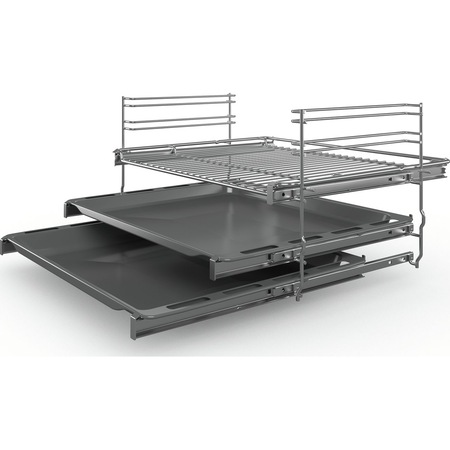 Aragaz Bosch HKS59D250, Plita vitroceramica, 4 zone gatit, Electric, Grill, Autocuratare EcoClean Direct, Display LCD, Clasa A, 60 cm, Inox