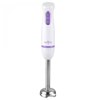 Mixer Vertical SAPIR SP 1112 BS, 200W, 2 trepte, Atasament inox, Alb/Lila Mixer Vertical SAPIR SP 1112 BS, 200W, 2 trepte, Atasament inox, Alb/Lila