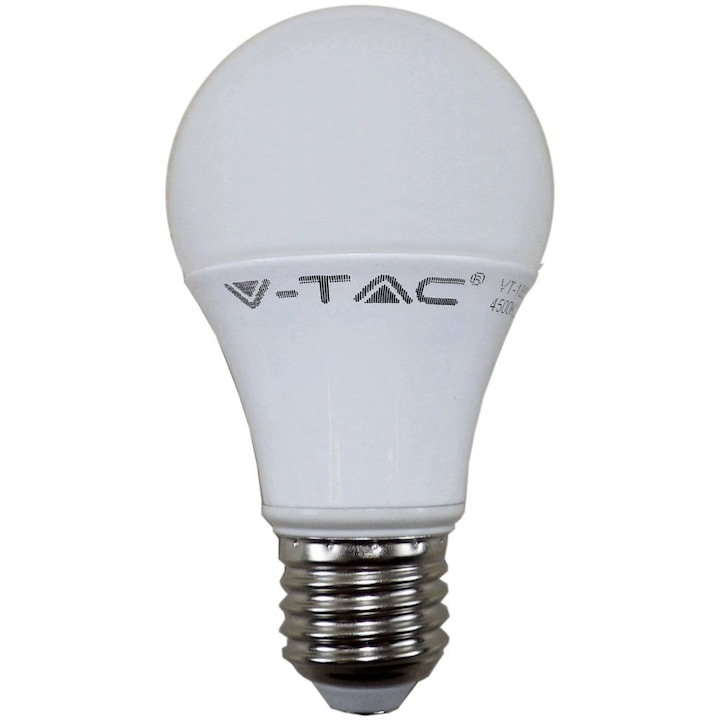 V-TAC Led Lámpa 9W E27 200° 4000K természetes fehér 806lm
