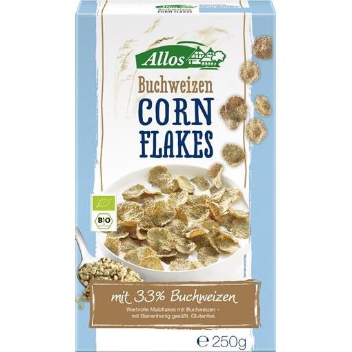 Fulgi din Hrisca si Porumb Fara Gluten Bio 250gr Allos