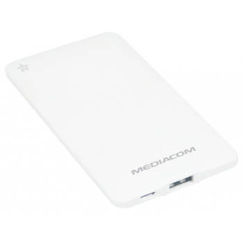 Acumulator extern Mediacom Power Bank M-PBSF30B, 3000mAh, Alb Acumulator extern Mediacom Power Bank M-PBSF30B, 3000mAh, Alb