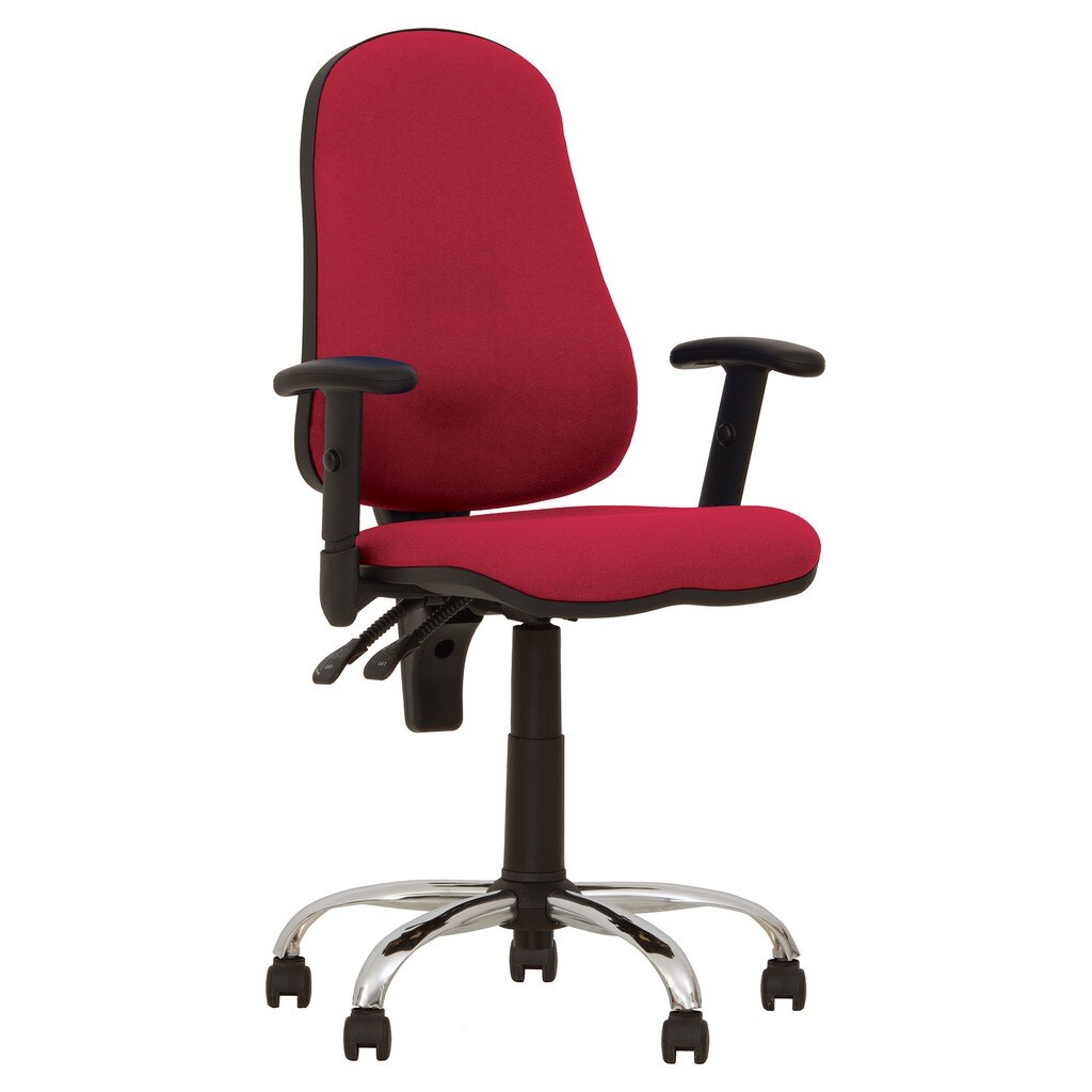 Scaun de birou OFFIX GTR CHROME, Rosu stofa fiji
