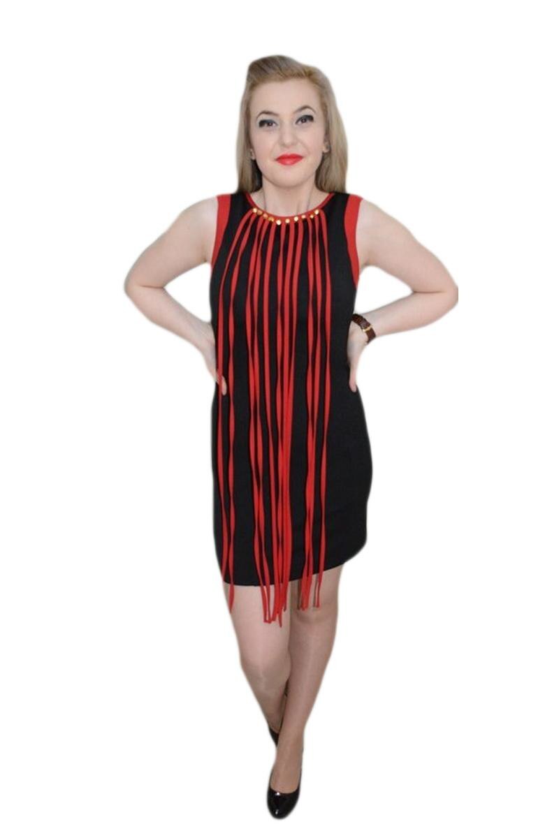 Rochie sexi, tinereasca, D&J Exclusive, Negru/Rosu