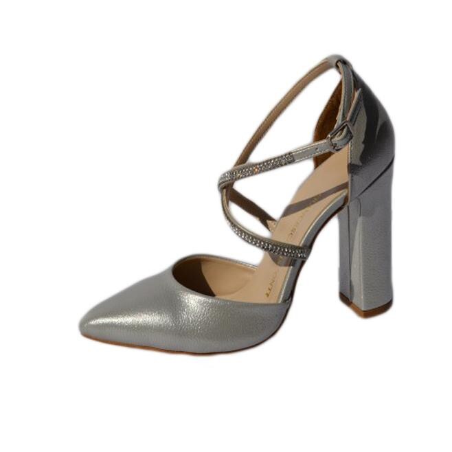 Sandale elegante cu strasurii, D&J Exclusive, Argintiu