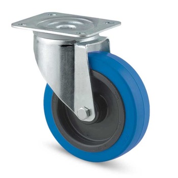 Roata TENTE pivotanta diametrul 100mm cauciuc albastru Roata TENTE pivotanta diametrul 100mm cauciuc albastru