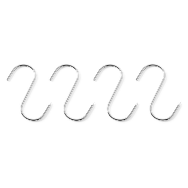 Carligul macelarului, otel inoxidabil - set de 4 bucati 90x4 mm