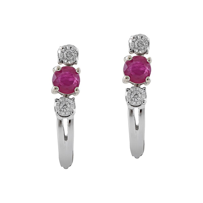 Cercei Deruvo Aur 18k Diamante, Rubine ESAE02162-RUDW