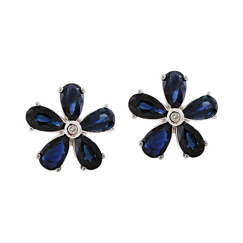 Cercei Deruvo Aur 18k Diamante, Safire ESAE01824-SADW