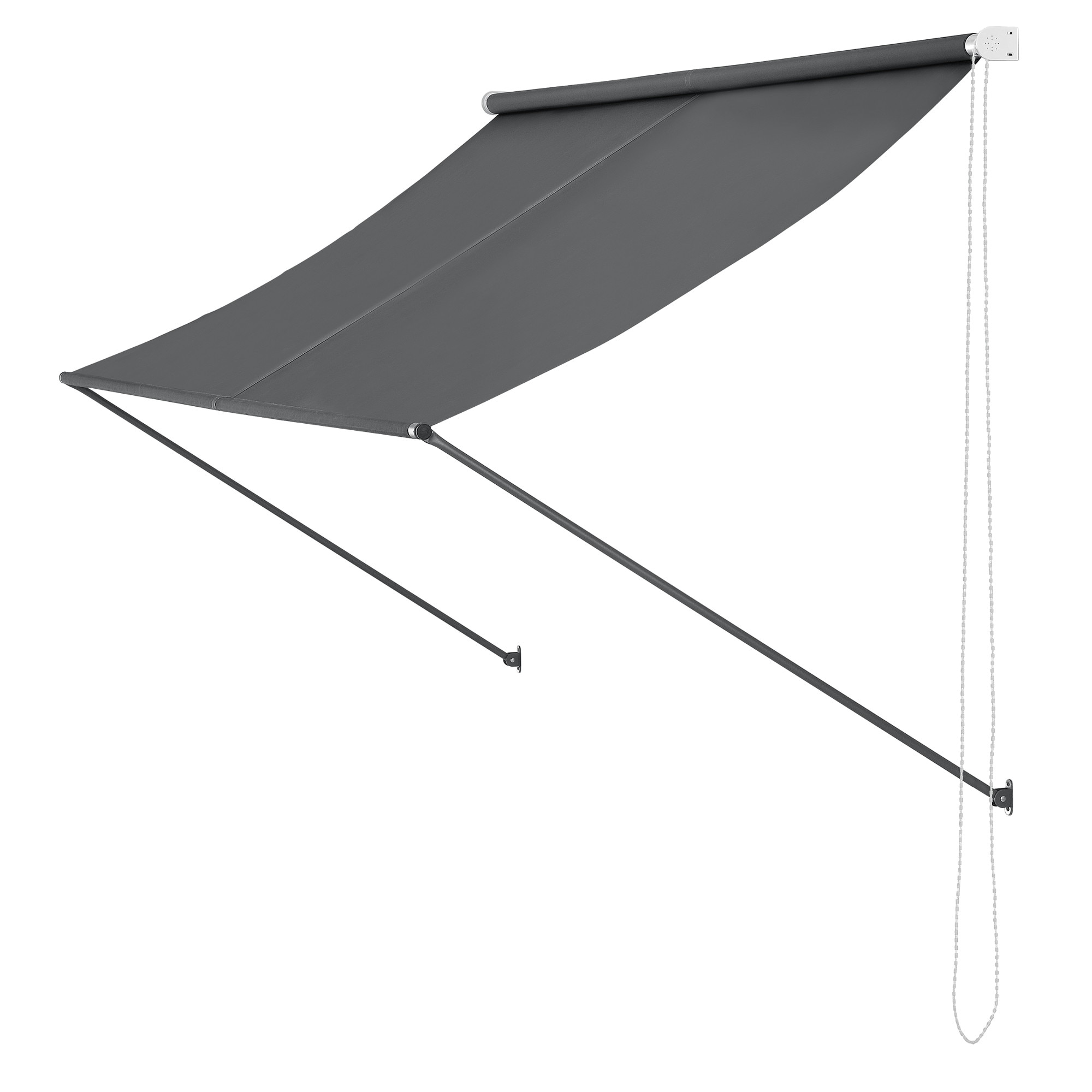 Copertina paravan solar retractabila montabila pe perete, pro.tec, 400 x 120 cm, otel/poliester, gri