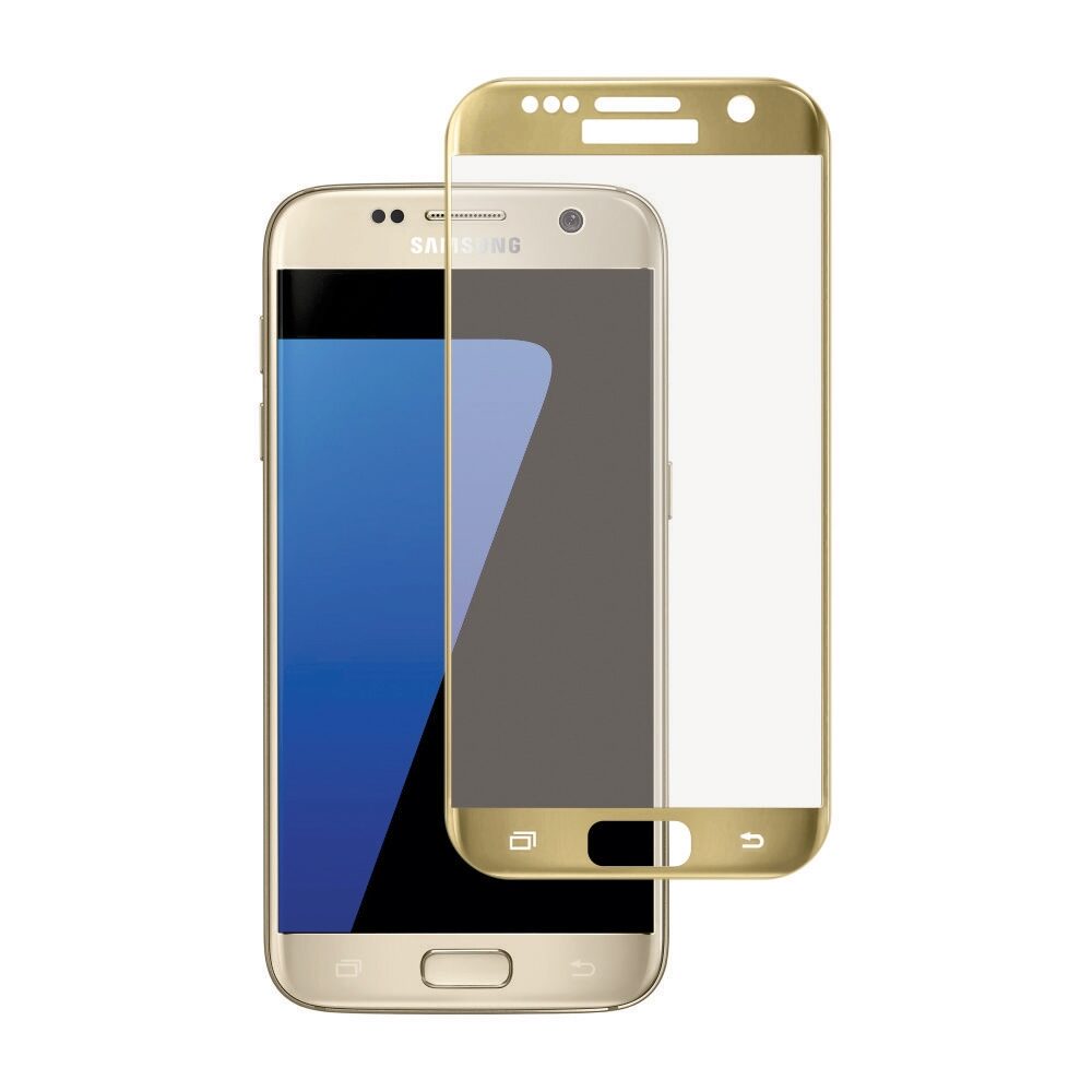 Folie Sticla BlueStar pentru Samsung Galaxy S7, 3D, Full Cover (acopera tot ecranul), Auriu