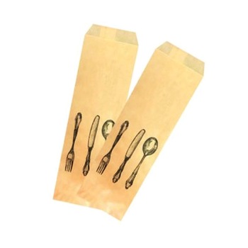 Pungi din Hartie Natur Imprimate pentru Tacamuri, 7x25 cm, 2000 buc/bax Pungi din Hartie Natur Imprimate pentru Tacamuri, 7x25 cm, 2000 buc/bax