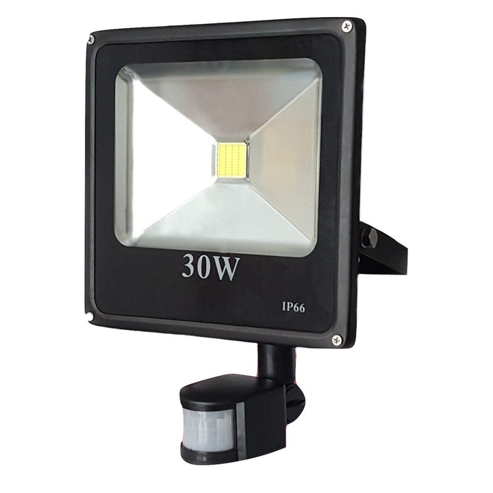 Proiector led cu senzor 30 W slim, lumina alba rece