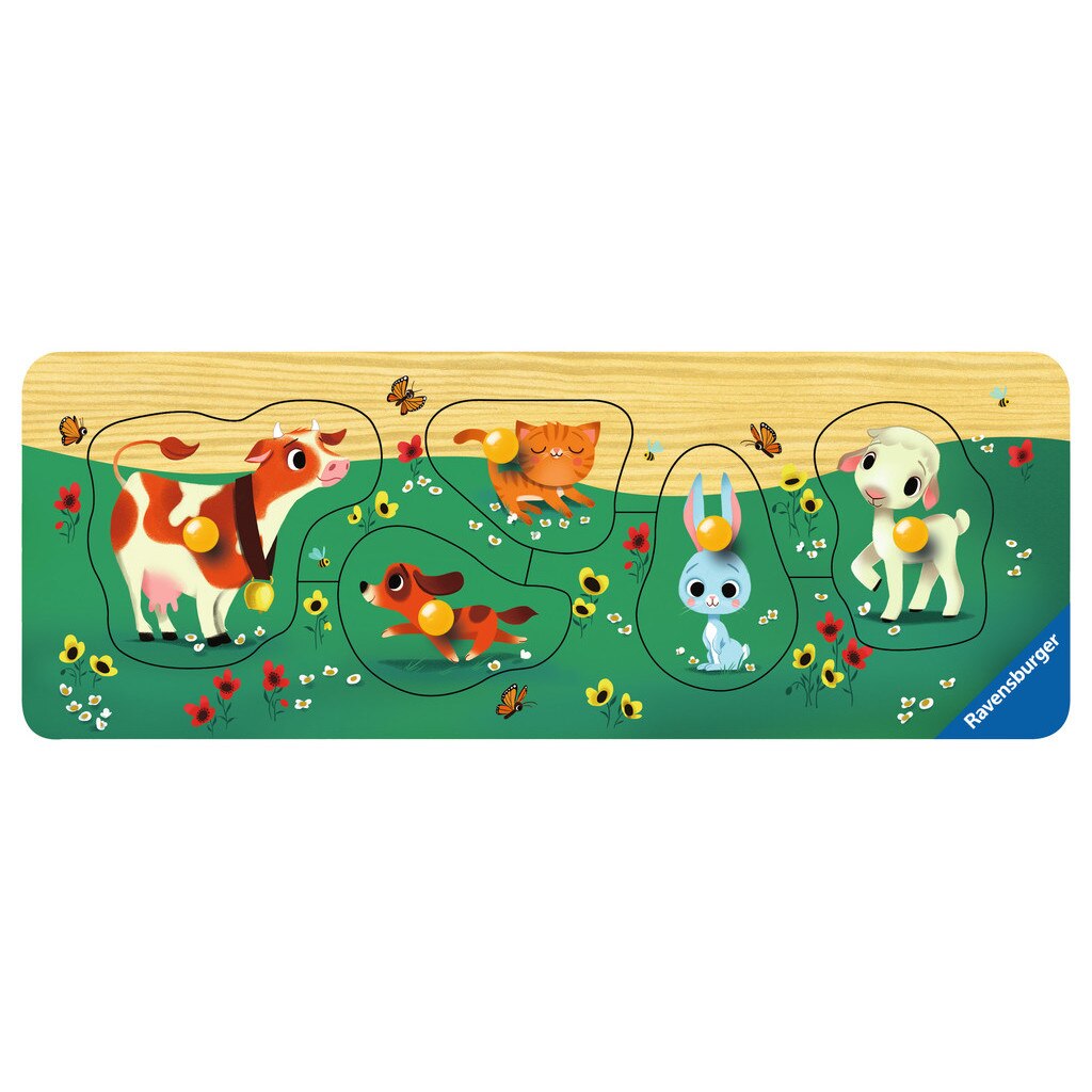 Puzzle din lemn Ravensburger - Animale, 5 piese (03235)