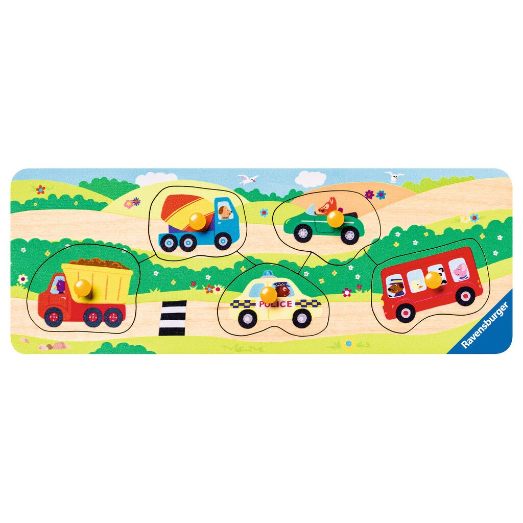 Puzzle din lemn Ravensburger - Vehicule, 5 piese (03236)