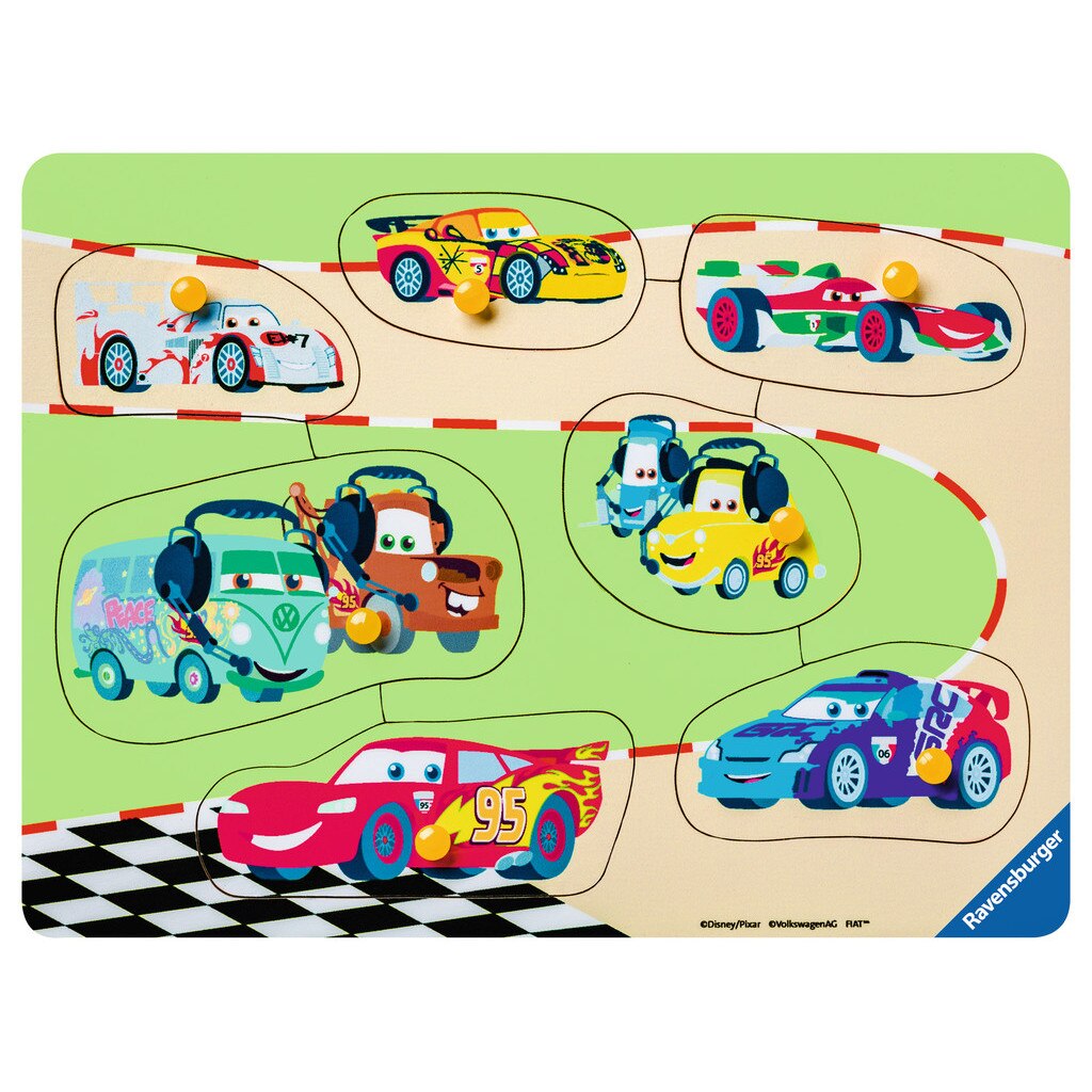 Puzzle din lemn Ravensburger - Cars, 7 piese (03686)