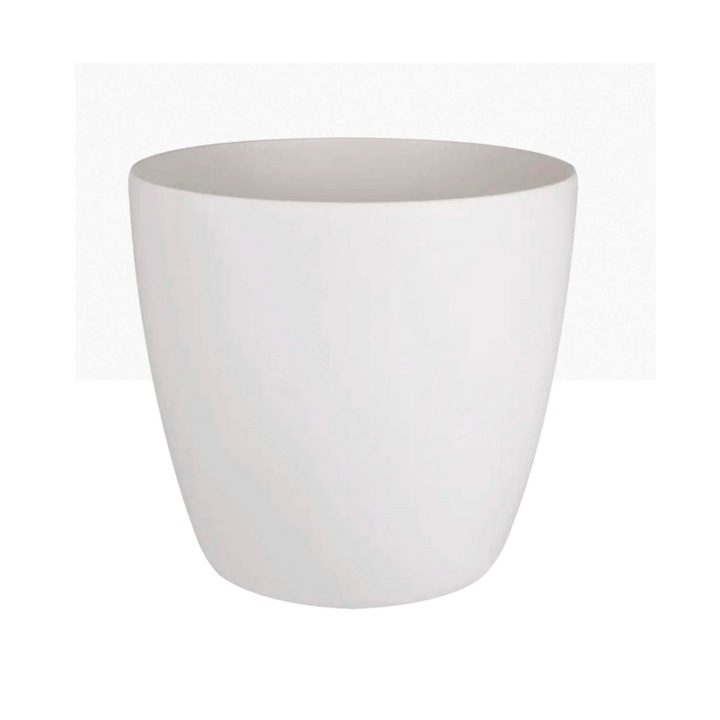 Masca de ghiveci cu roti Brussels Round Wheels cu diametrul de 35 cm alb