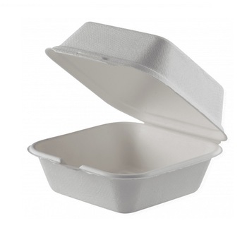 Caserola hamburger cu capac de unica folosinta, 600 ml, 100% Biodegradabila si Compostabila, 50 buc/set, trestie de zahar Caserola hamburger cu capac de unica folosinta, 600 ml, 100% Biodegradabila si Compostabila, 50 buc/set, trestie de zahar