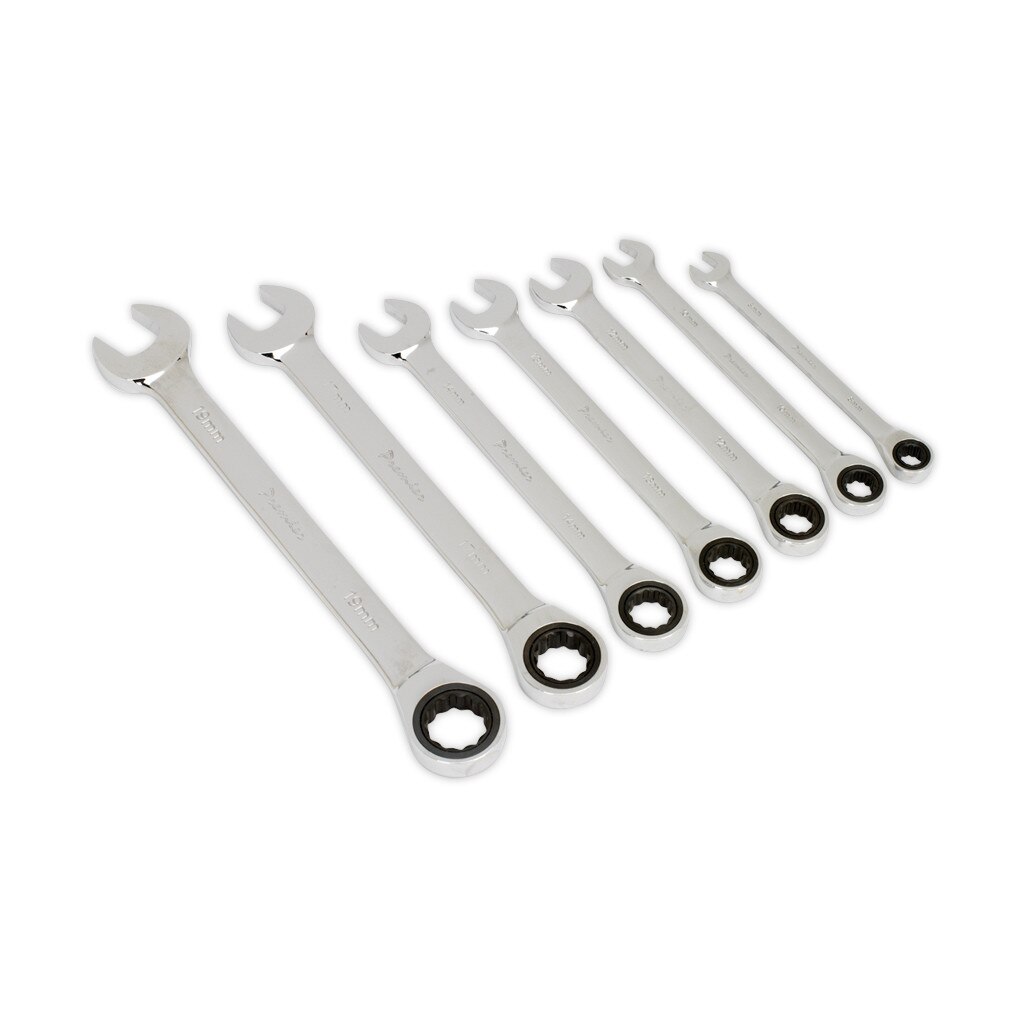 Set chei combinate cu clichet, 7 piese, Sealey