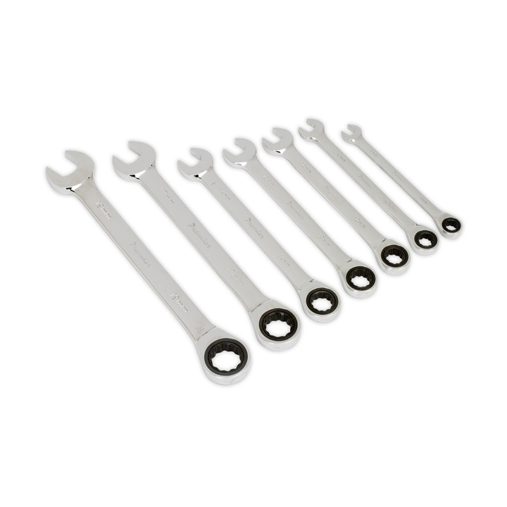 Set chei combinate cu clichet, 7 piese, Sealey