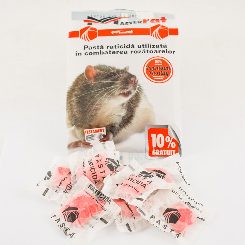 Momeala raticida sub forma de bloc pasta pentru combatere soareci si sobolani MasterRat Pasta 1kg (cadou 1 Foval Gel anti gandaci 5gr)