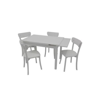 Set masa extensibila cu 4 scaune, AKCA 5444 Alb Set masa extensibila cu 4 scaune, AKCA 5444 Alb