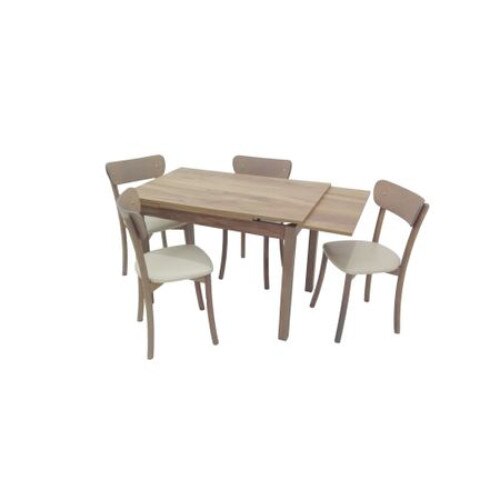 Set masa extensibila cu 4 scaune, AKCA 5445 Crem