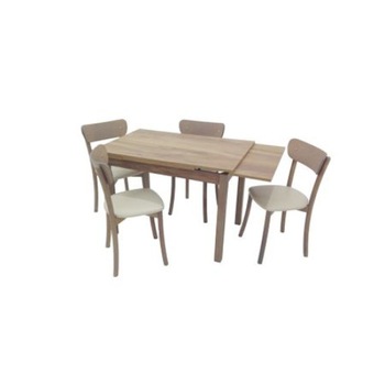 Set masa extensibila cu 4 scaune, AKCA 5445 Crem Set masa extensibila cu 4 scaune, AKCA 5445 Crem