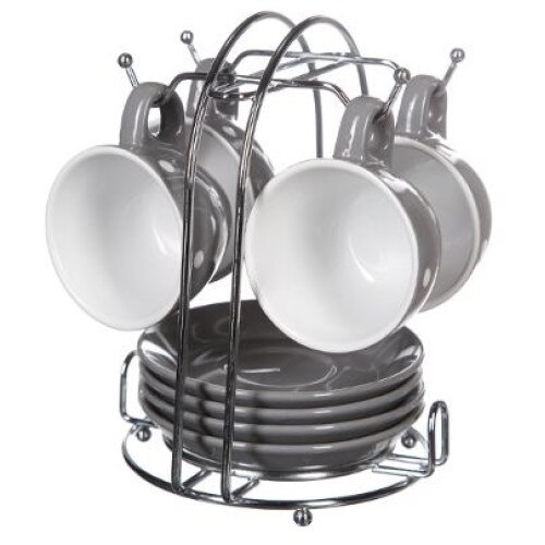 Set cafea, 9 piese, gri JJA