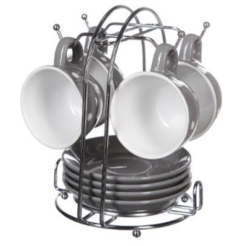 Set cafea, 9 piese, gri JJA Set cafea, 9 piese, gri JJA
