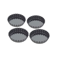 Set patru forme pentru mini tarte, 10 cm, negru