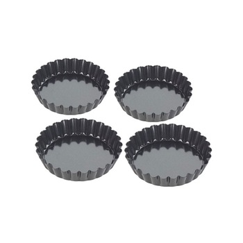 Set patru forme pentru mini tarte, 10 cm, negru Set patru forme pentru mini tarte, 10 cm, negru