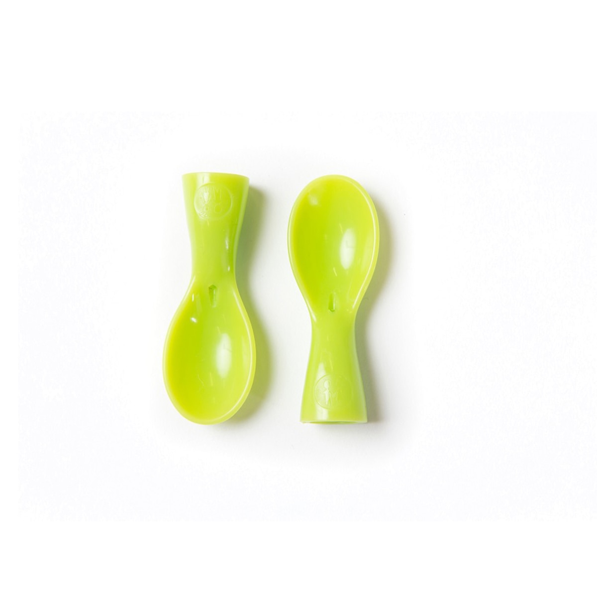 Set 2 lingurite Petite&Mars cu infiletare pentru pungile Papoo Verde